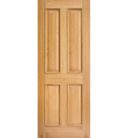Oak Deane 4 Panel Fire Door with Raised Mouldings