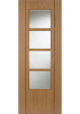 Vision Oak 4 Light Clear Glazed FD30 Walnut Inlay