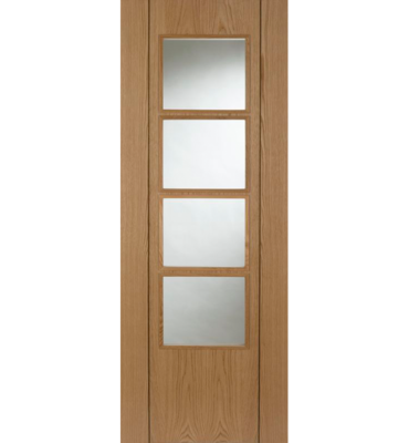 Vision Oak 4 Light Clear Glazed with Walnut Inlay