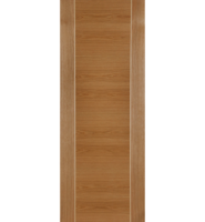 Internal Oak Mirage Fire Door with Ash Inlays