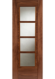 Walnut SS 4 Light Iseo Glazed FD30 Fire Door
