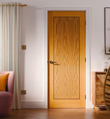 Internal Oak Pre-Finished Inlay 1 Panel FD30 Fire Door