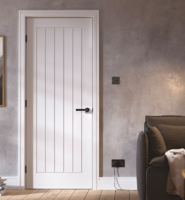 White Primed Mexicano Fire Door