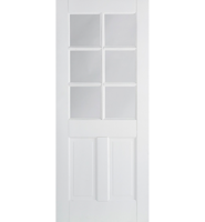LP White Primed Canterbury 2 Panel 6 Light Glazed