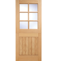 Oak 6 Light Stable Bevelled Double Glazed