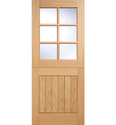 Oak 6 Light Stable Bevelled Double Glazed