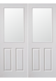 Canterbury 1 Light Clear Glazed Smooth FD30 Fire Door Pairs