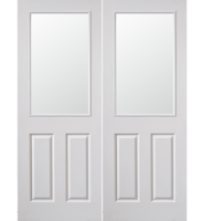 Canterbury 1 Light Clear Glazed Textured Fire Door Pair